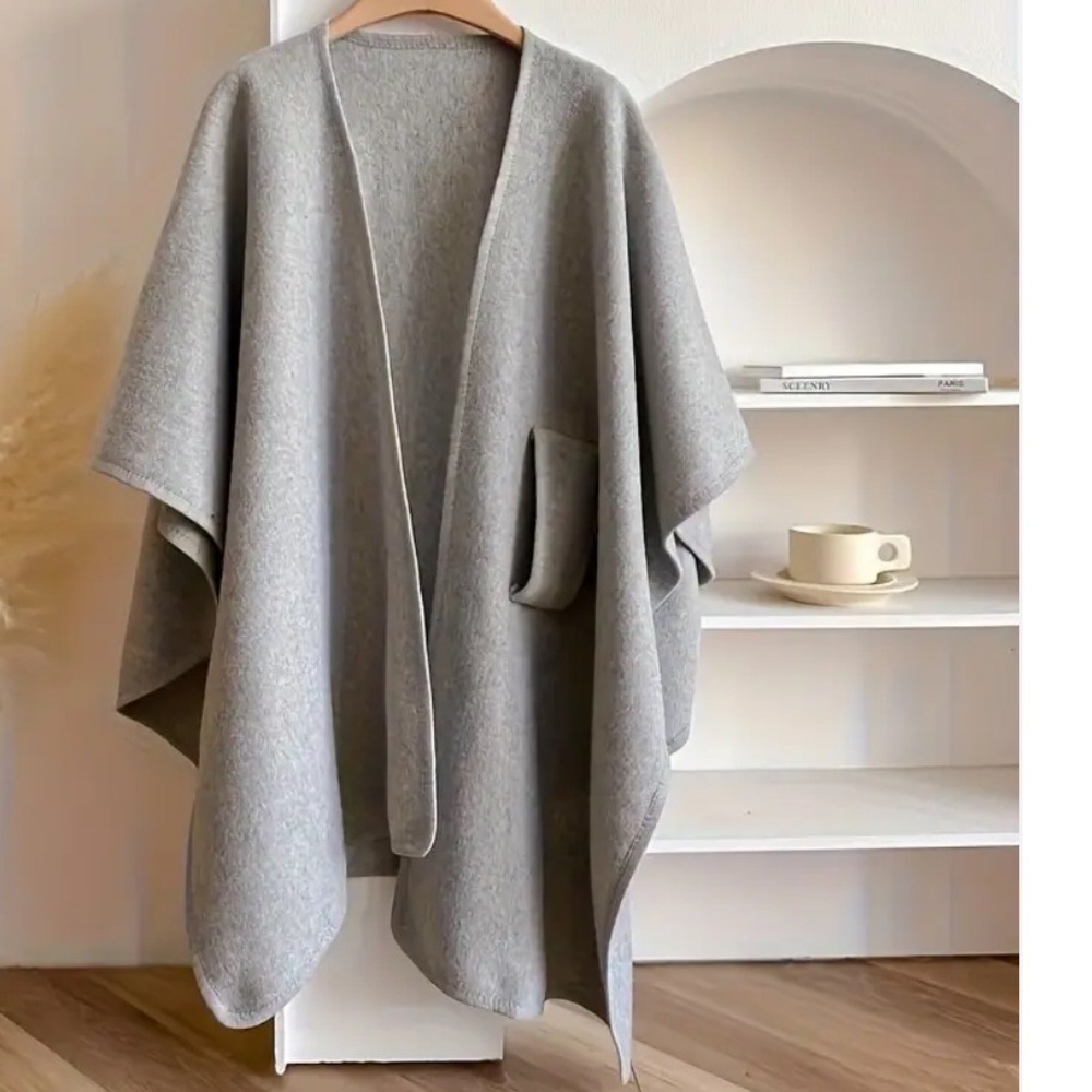 Brand New! The Fleece Company Light Gray Drape Shawl